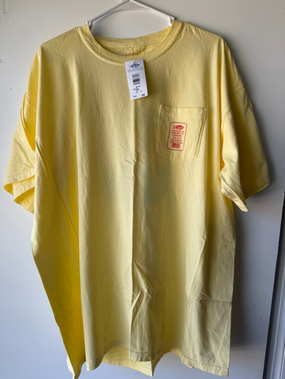Men's Short-Sleeve Pocket Tee in Pastel Yellow by